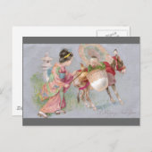 Japanische Shogatsu-Neujahrsjungfrau für Mule Feiertagspostkarte (Vorne/Hinten)