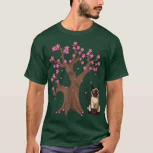 Japanische Siamkatze Mom Kirschblüte T-Shirt