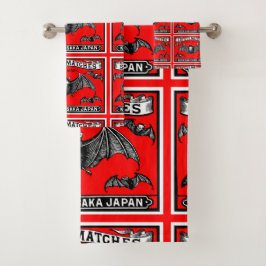 Japanische Sicherheitsmatten Art Bats Badhandtuch Set