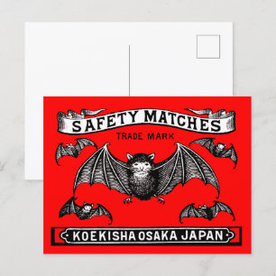 Japanische Sicherheitsmatten Art Bats Postkarte