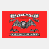 Japanische Sicherheitsmatten Art Bats Rechteckiger Aufkleber (Vorderseite)