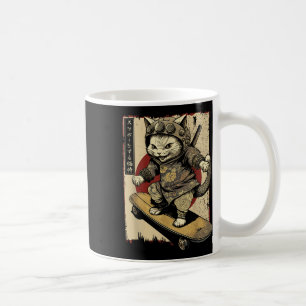 Japanische Skateboard Samurai Cat Tattoo Kawaii Ni Kaffeetasse