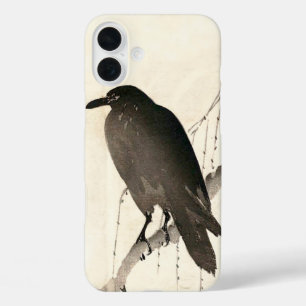 Japanische Skizze eines Raben iPhone 16 Plus Hülle