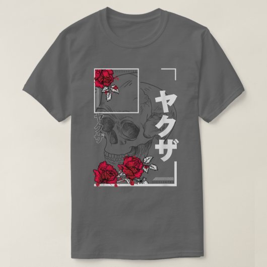 Japanische Skull-Rose Pastel Goth Alt Bekleidung G T-Shirt (Design vorne)