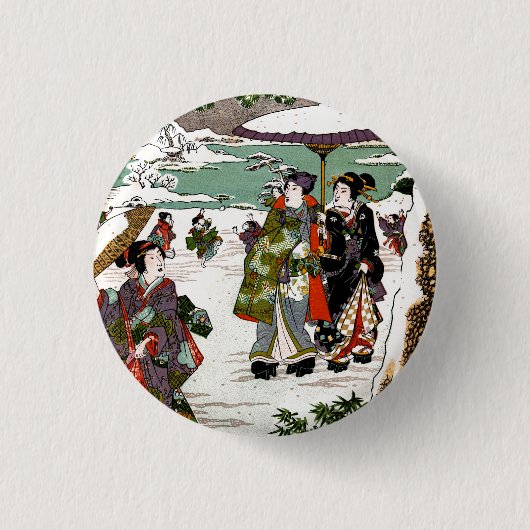 Japanische Snowscape Button (Vorderseite)