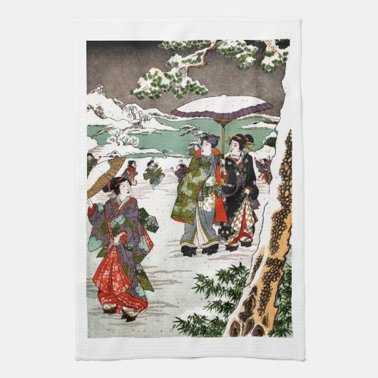 Japanische Snowscape Küchentuch (Vertikal)