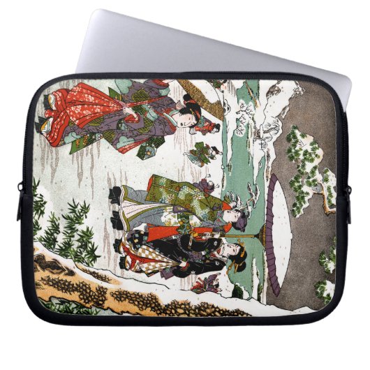 Japanische Snowscape Laptopschutzhülle (Vorderseite)