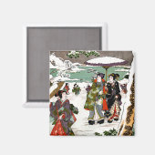 Japanische Snowscape Magnet (Vorderseite/Rückseite)