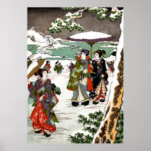 Japanische Snowscape Poster