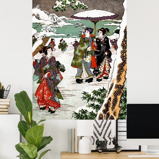 Japanische Snowscape Poster (Heimbüro)