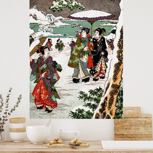Japanische Snowscape Poster (Küche)