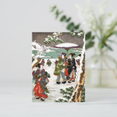 Japanische Snowscape Postkarte (Stehend Vorderseite)