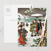 Japanische Snowscape Postkarte (Vorne/Hinten)