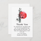 Japanische Sonne und Bamboo-Flach-Hochzeit Dankeskarte (Vorne/Hinten)