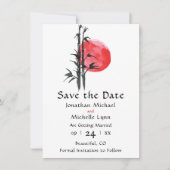 Japanische Sonne und Bambus-Hochzeit speichern das Save The Date (Vorderseite)