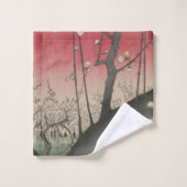 Japanische Sonnenaufgangsblume Pflaumenbäume Anwes Badhandtuch Set (Waschlappen)