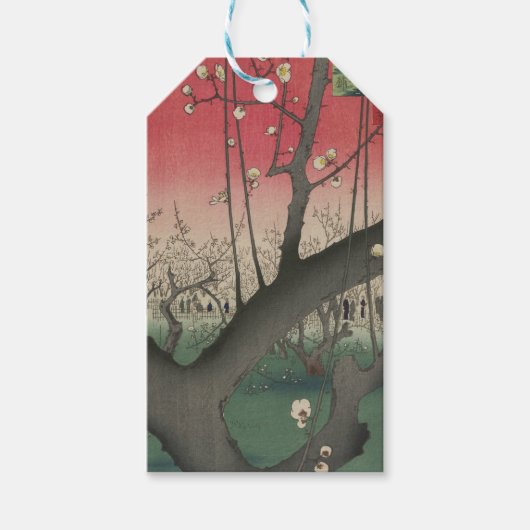 Japanische Sonnenaufgangsblume Pflaumenbäume Anwes Geschenkanhänger (Vorderseite)