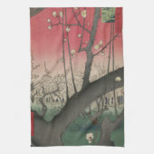 Japanische Sonnenaufgangsblume Pflaumenbäume Anwes Geschirrtuch (Vertikal)