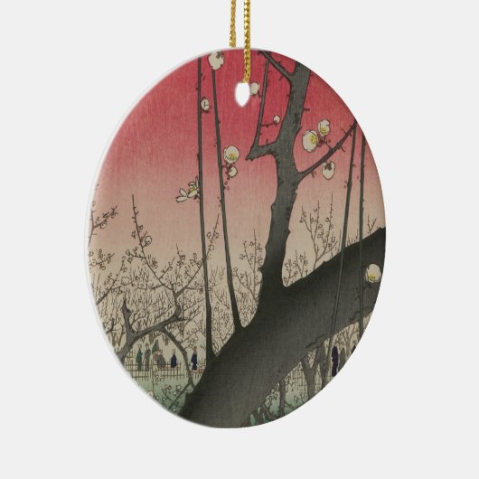 Japanische Sonnenaufgangsblume Pflaumenbäume Anwes Keramik Ornament (Rechts)