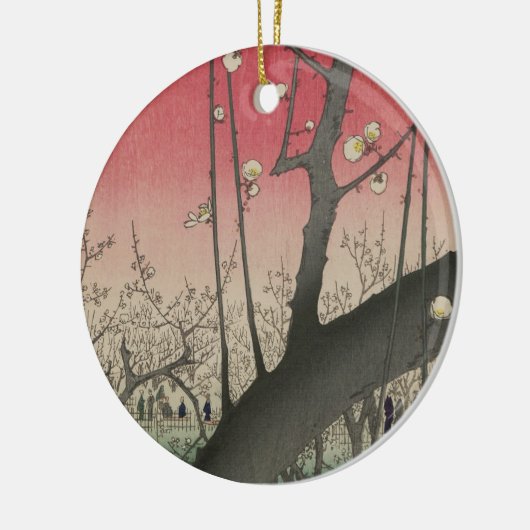 Japanische Sonnenaufgangsblume Pflaumenbäume Anwes Keramik Ornament (Links)