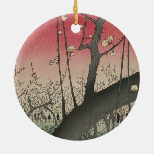 Japanische Sonnenaufgangsblume Pflaumenbäume Anwes Keramik Ornament (Hinten)