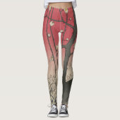 Japanische Sonnenaufgangsblume Pflaumenbäume Anwes Leggings (Vorderseite)
