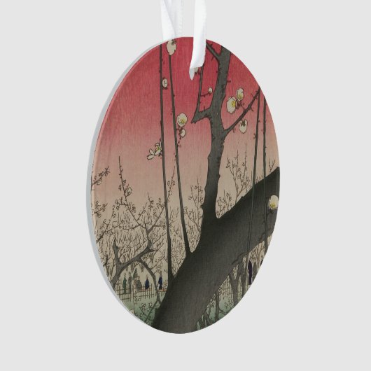 Japanische Sonnenaufgangsblume Pflaumenbäume Anwes Ornament (Vorderseite)