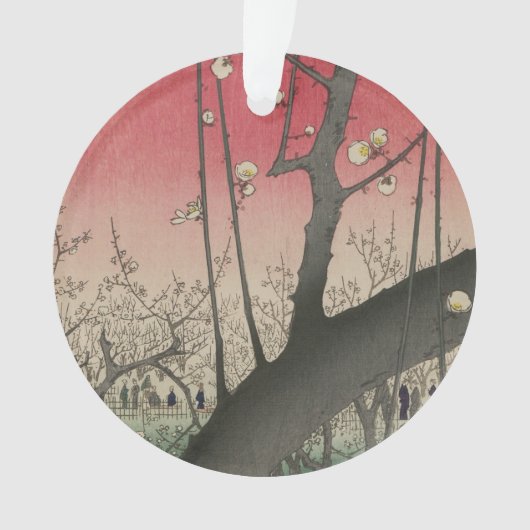 Japanische Sonnenaufgangsblume Pflaumenbäume Anwes Ornament (Vorderseite)