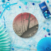 Japanische Sonnenaufgangsblume Pflaumenbäume Anwes Pappteller (Party)