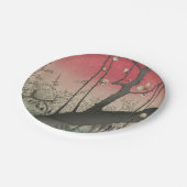 Japanische Sonnenaufgangsblume Pflaumenbäume Anwes Pappteller (Schrägansicht)