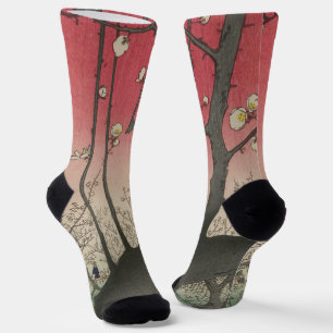 Japanische Sonnenaufgangsblume Pflaumenbäume Anwes Socken