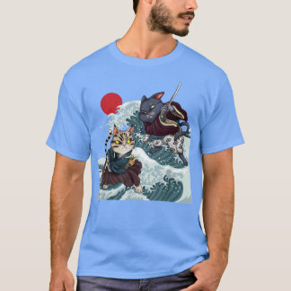 Japanische Sonnengrunge Samurai Mask anime cat jap T-Shirt