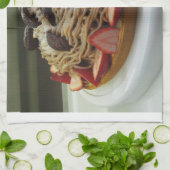 Japanische Spaghetti & Erdbeerkuchen Geschirrtuch (Gefaltet)