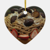 Japanische Spaghetti & Erdbeerkuchen Keramik Ornament (Vorne)