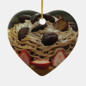 Japanische Spaghetti & Erdbeerkuchen Keramik Ornament (Hinten)