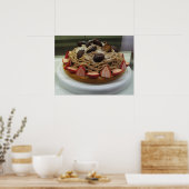Japanische Spaghetti & Erdbeerkuchen Poster (Küche)