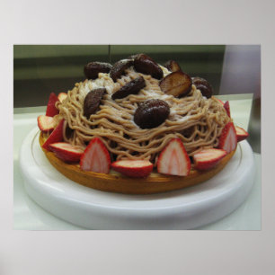 Japanische Spaghetti & Erdbeerkuchen Poster