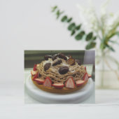 Japanische Spaghetti & Erdbeerkuchen Postkarte (Stehend Vorderseite)