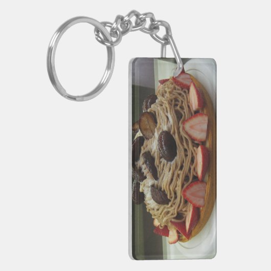 Japanische Spaghetti & Erdbeerkuchen Schlüsselanhänger (Vorderseite links)