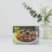 Japanische Spaghetti & Erdbeerkuchen Visitenkarte (Stehend Vorderseite)