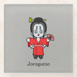 Japanische Spider Lady Jorogumo: Cartoon Yokai Glasuntersetzer