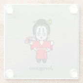 Japanische Spider Lady Jorogumo: Cartoon Yokai Glasuntersetzer (Rückseite)