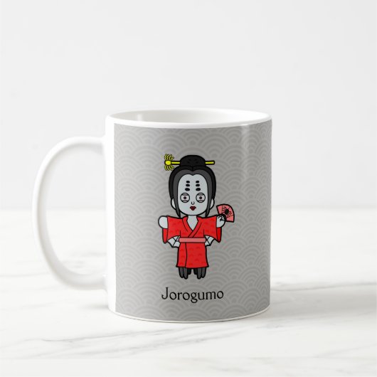 Japanische Spider Lady Jorogumo: Cartoon Yokai Kaffeetasse (Links)