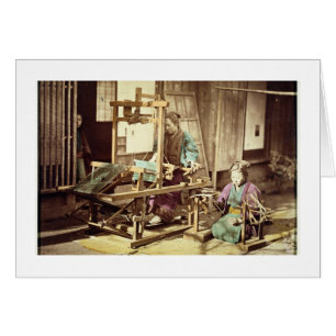 Japanische spinnende Frauen, c.1890 (Hand-farbiges