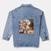 Japanische Spitz Art Jeansjacke (Rückseite)