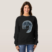 Japanische Spitz Halloween-Kostümmond-Silhouette Sweatshirt (Vorne ganz)