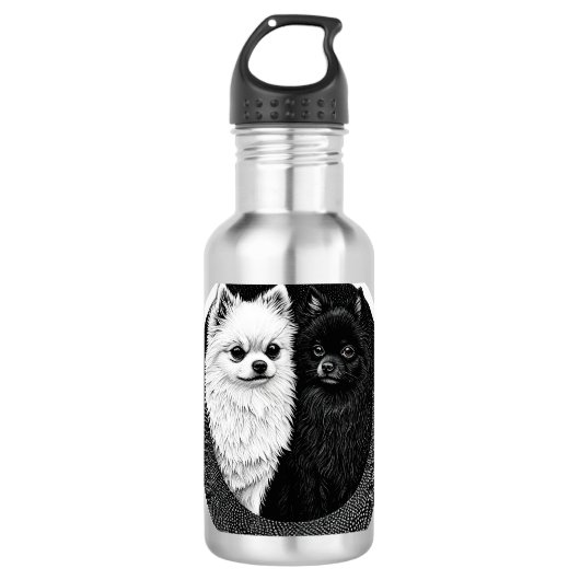 Japanische Spitzhunde Edelstahlflasche (Vorderseite)