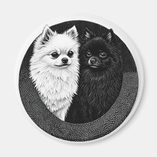 Japanische Spitzhunde Magnet (Vorne)
