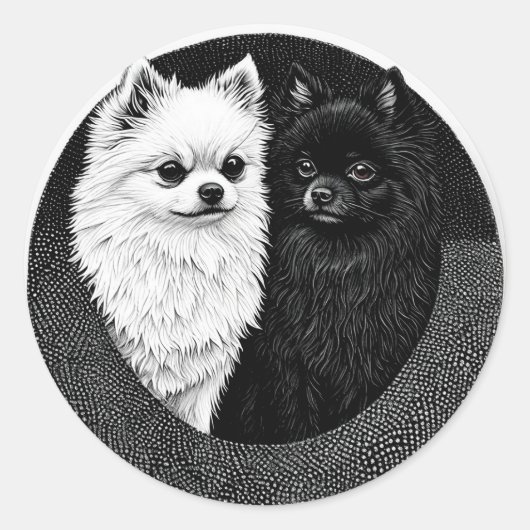 Japanische Spitzhunde Runder Aufkleber (Vorderseite)
