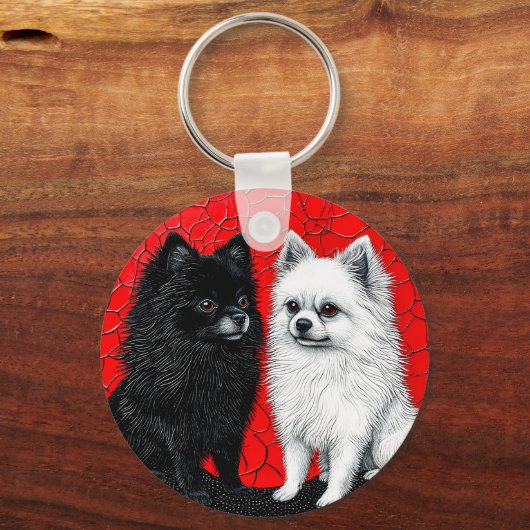 Japanische Spitzhunde Schlüsselanhänger (Vorderseite)